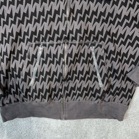 2008 Top Heavy Full Zip Hoodie Sweatshirt Faux Fur Trim Men’s Large Blue Bolt - Picture 2 of 11